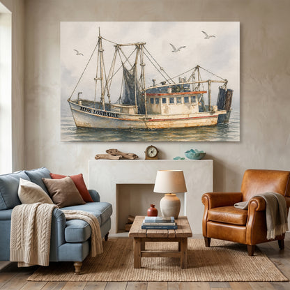 Shrimp Boat Watercolor