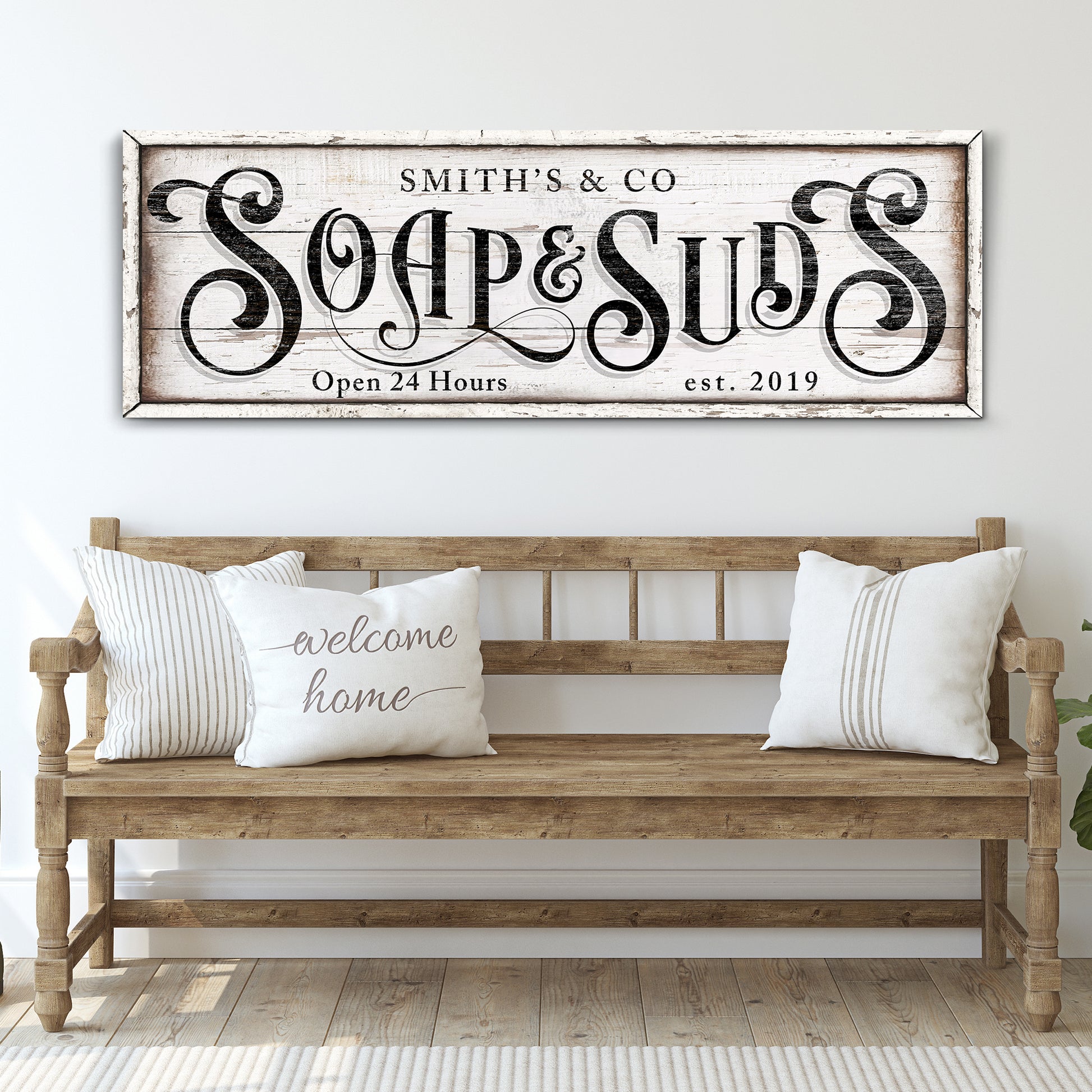 Personalized Soap And Suds Laundry Sign Style 1 - Image by Tailored Canvases