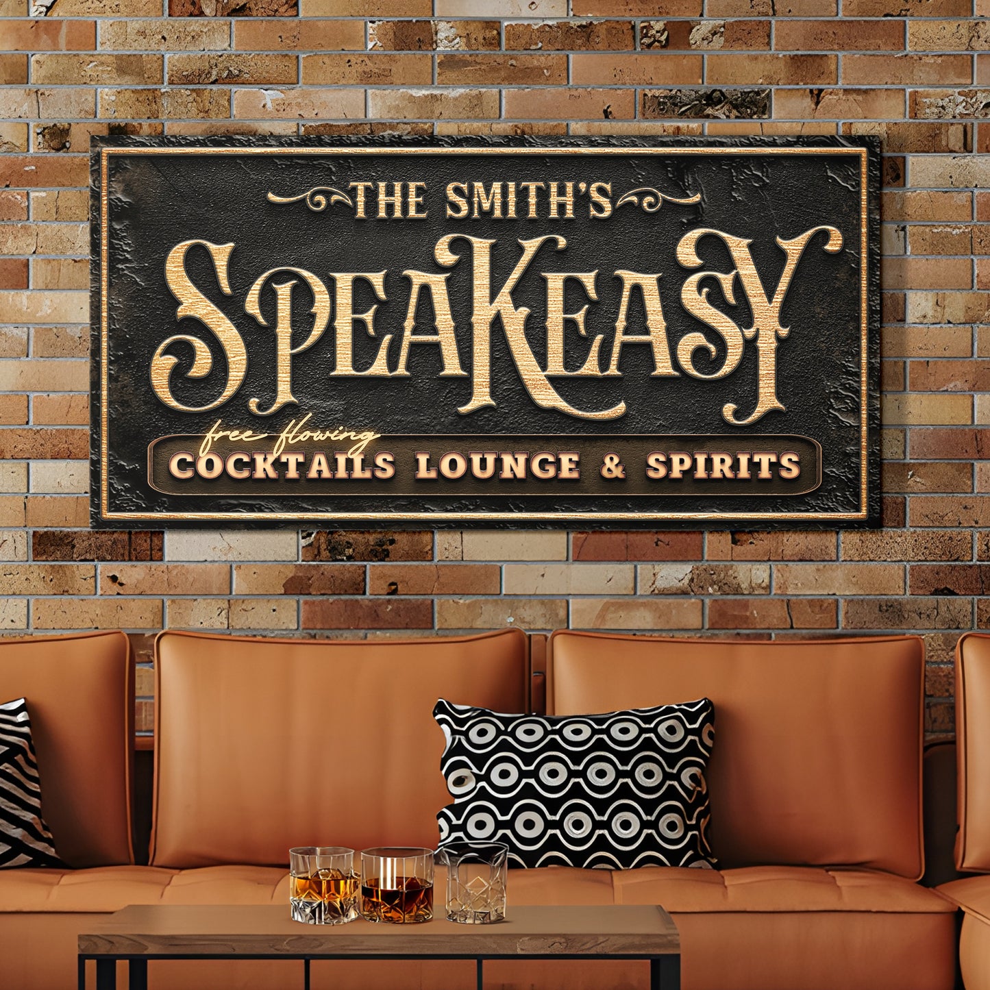 Speakeasy Personalized Bar Sign  - Image by Tailored Canvases