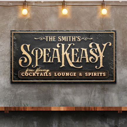 Speakeasy Personalized Bar Sign  - Image by Tailored Canvases