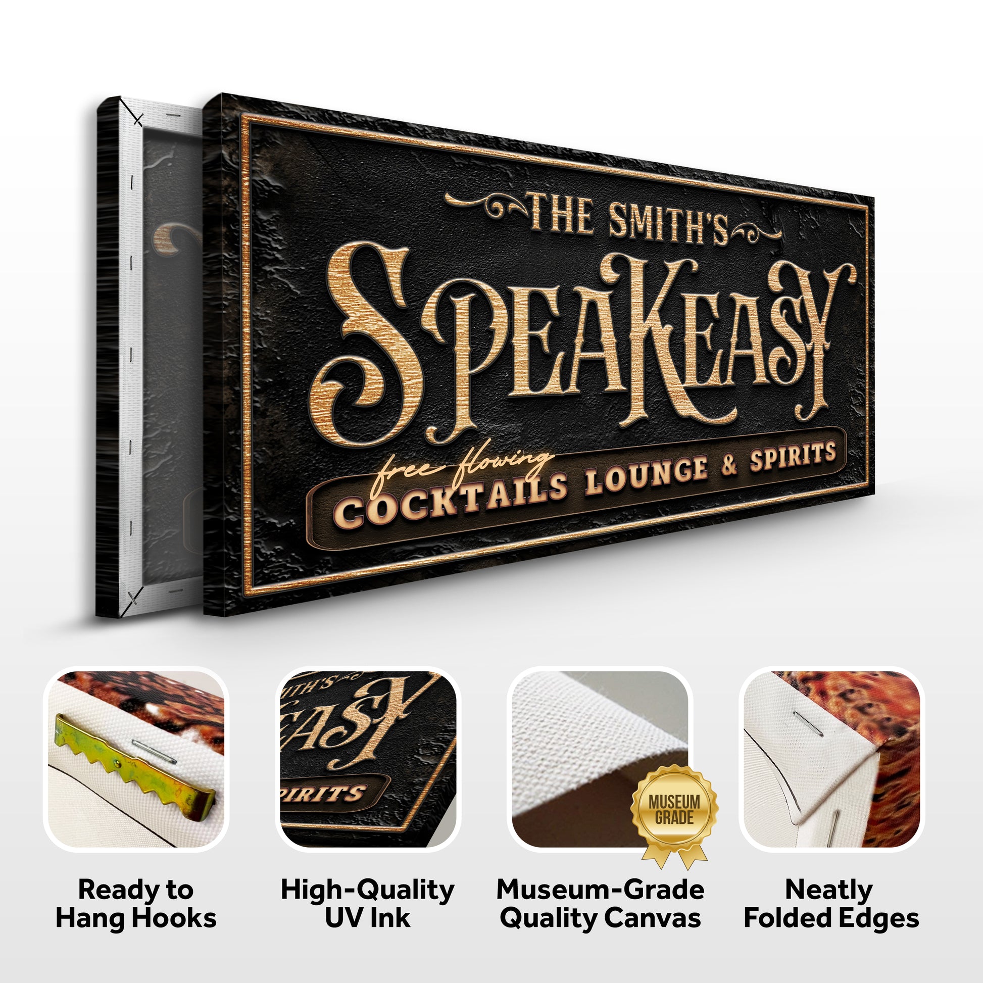 Speakeasy Personalized Bar Sign Specs - Image by Tailored Canvases