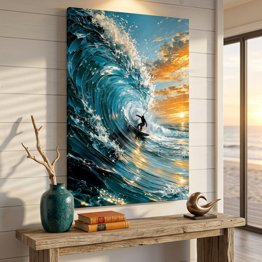 Surfer Riding