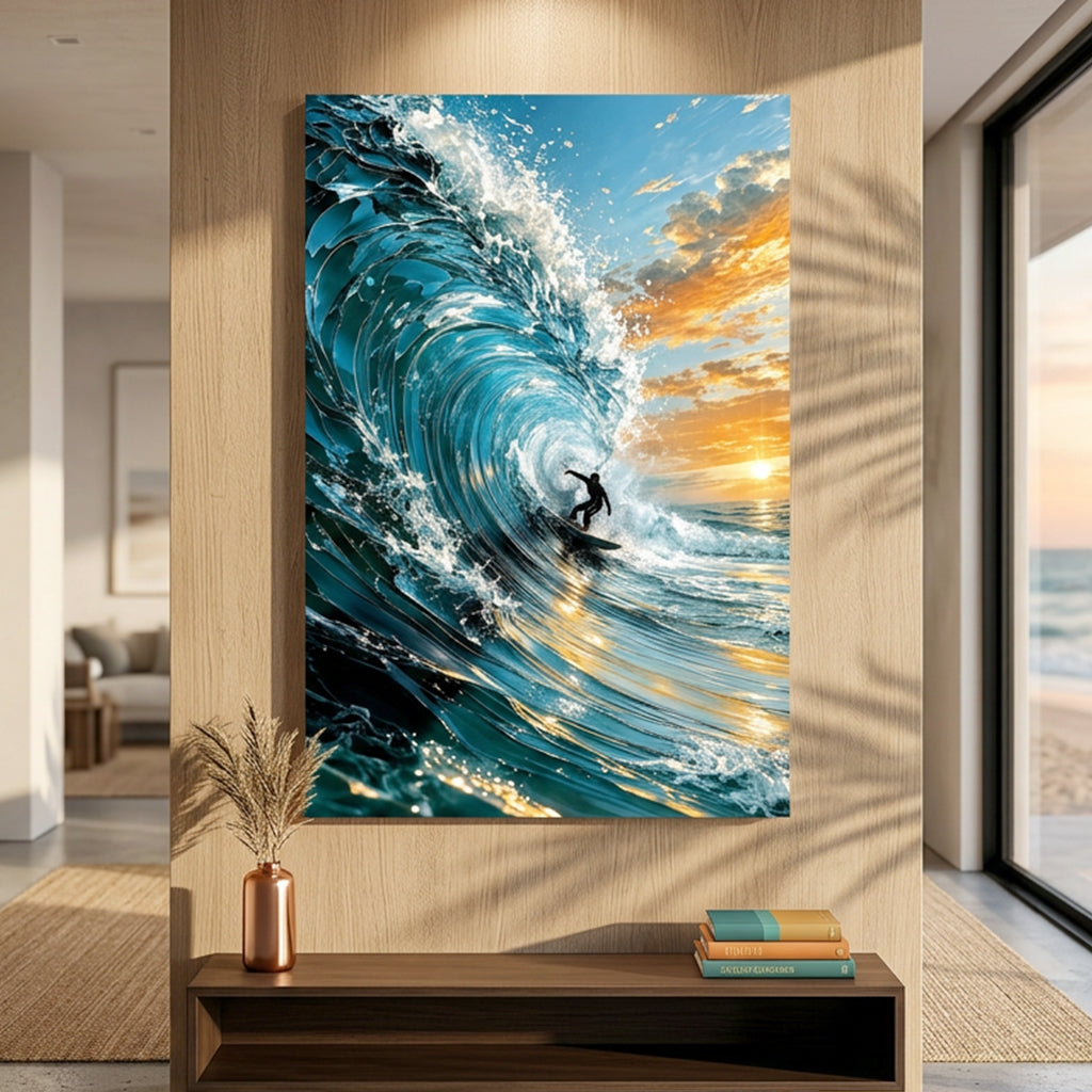 Surfer Riding