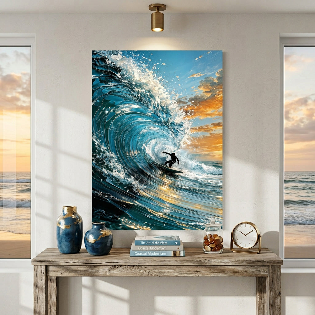 Surfer Riding