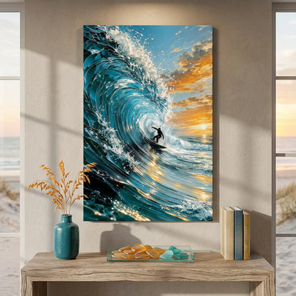 Surfer Riding