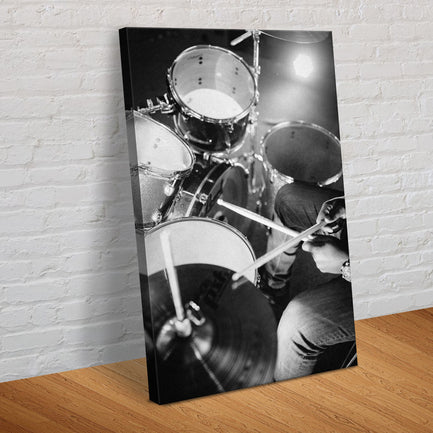 Drums Monochrome Canvas Wall Art - Image by Tailored Canvases