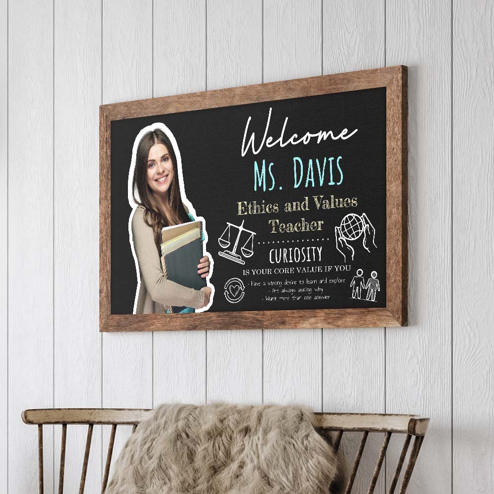 Ethics and Values Teacher Name Sign - Image by Tailored Canvases