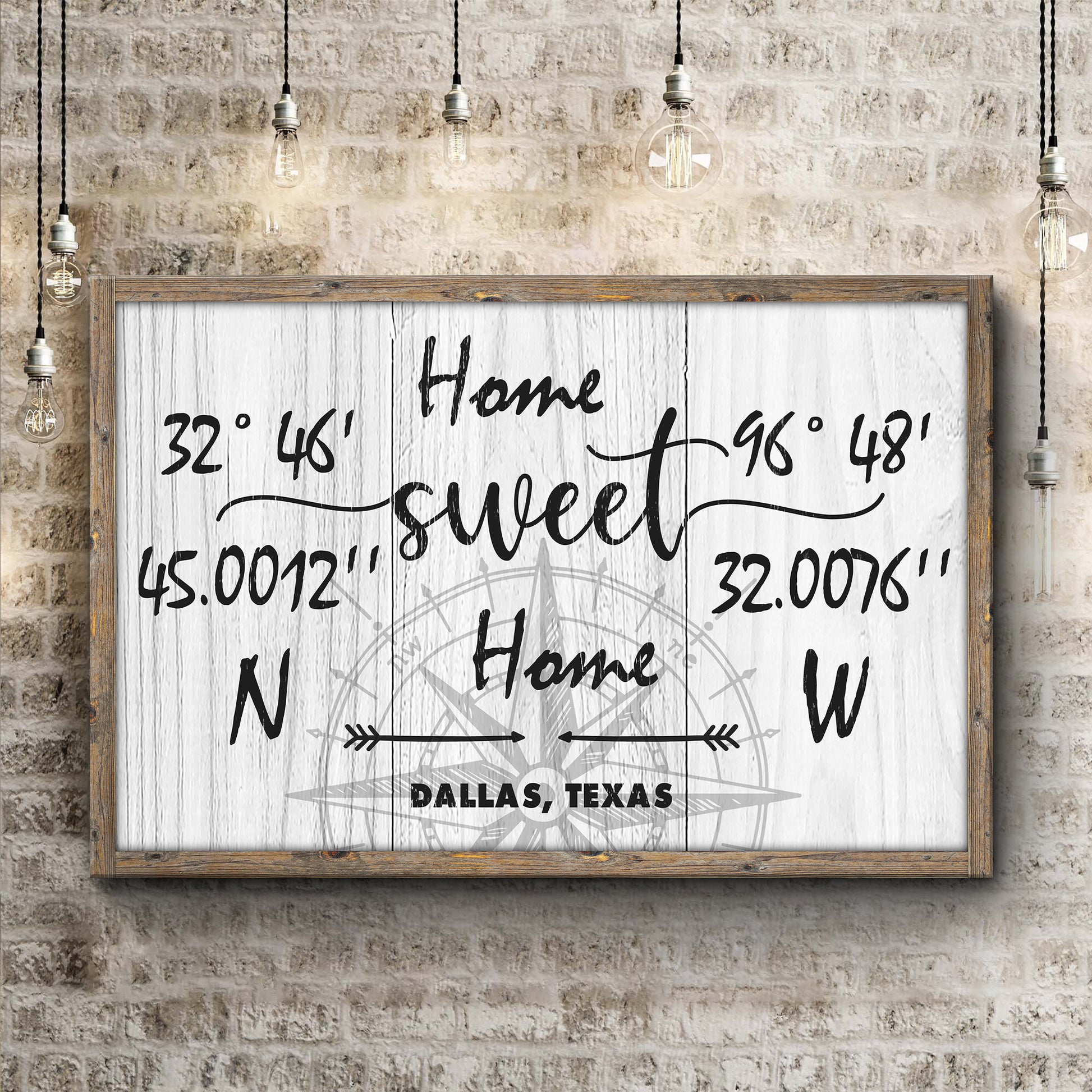 Home Compass Coordinates Sign - Image by Tailored Canvases