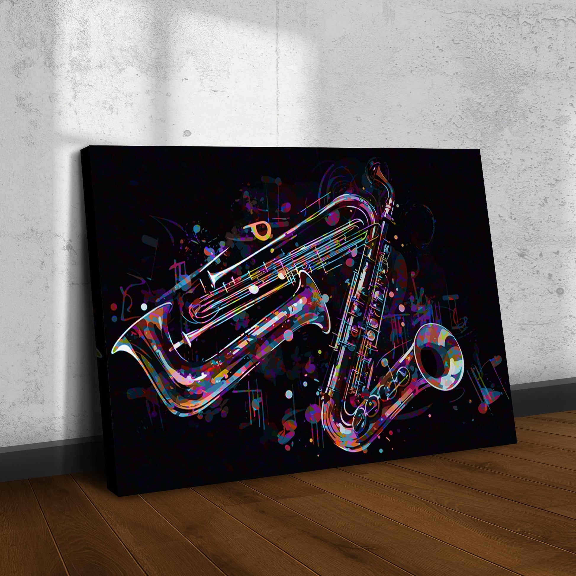 Clarinet Abstract Canvas Wall Art Style 2 - Image by Tailored Canvases