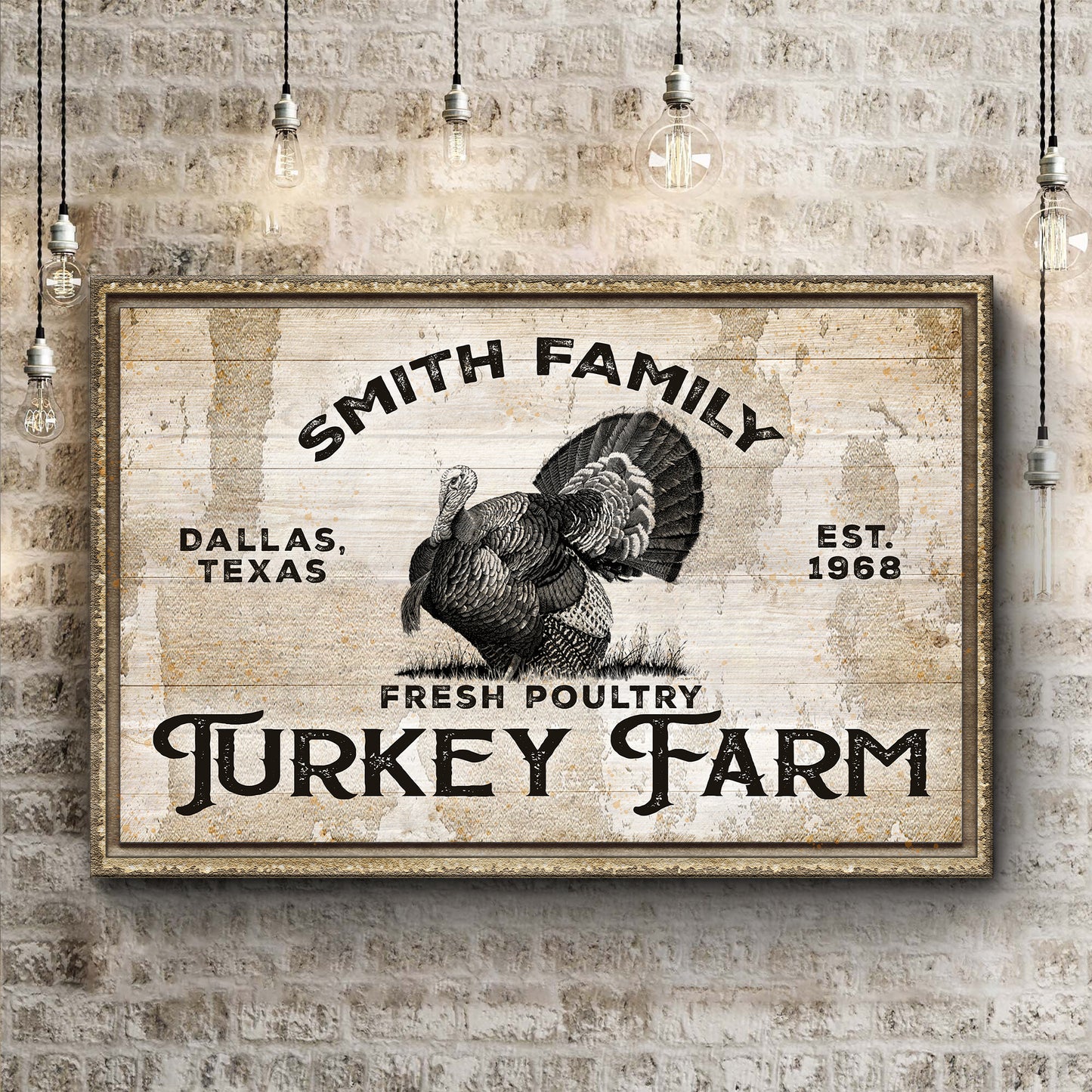 Fresh Poultry Turkey Farm Sign Style 1 - Image by Tailored Canvases