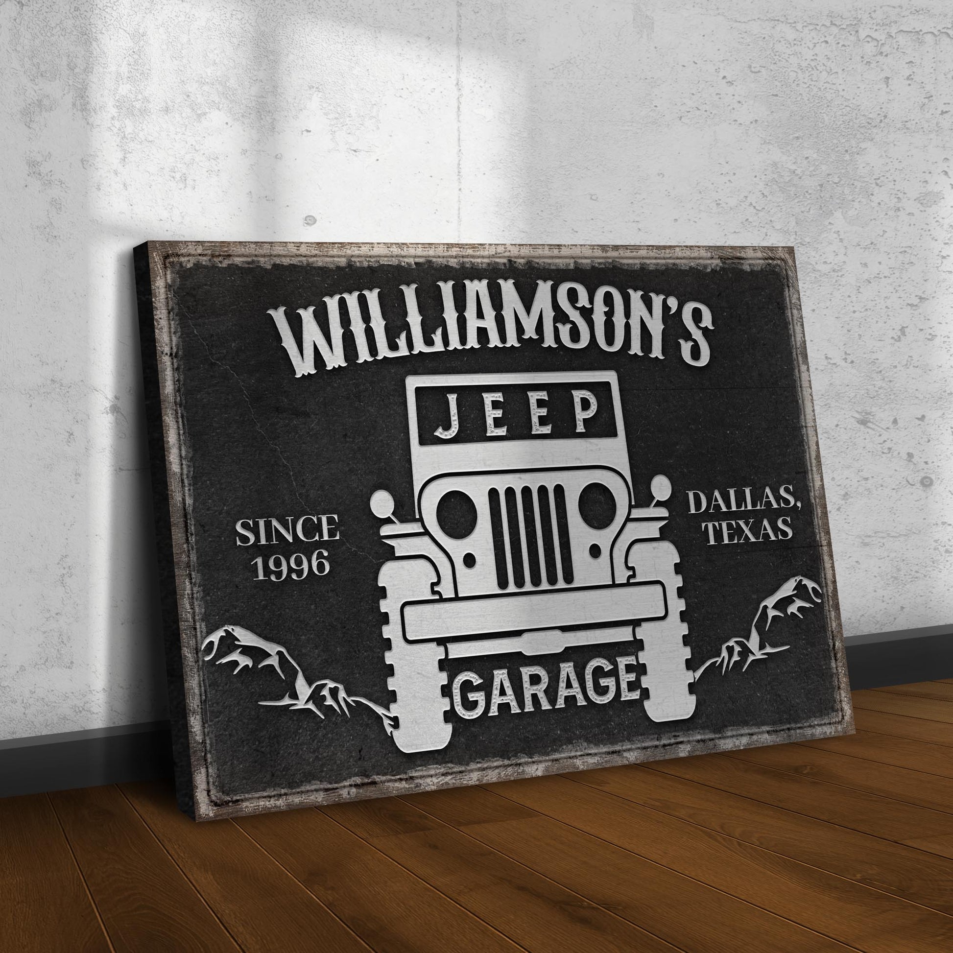 Family Jeep Garage Sign  - Image by Tailored Canvases