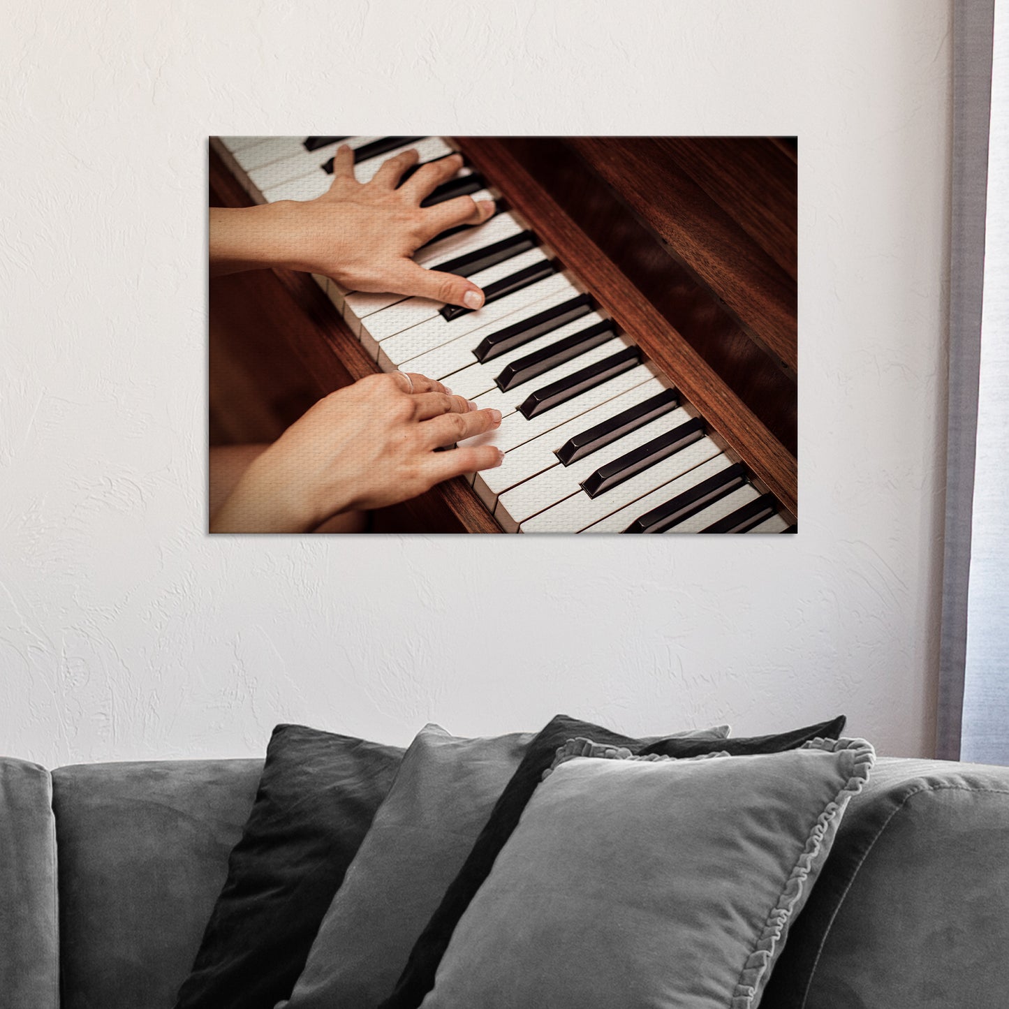 Piano Playing Canvas Wall Art Style 1 - Image by Tailored Canvases