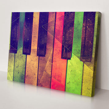 Keyboard Retro Canvas Wall Art