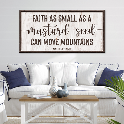 Matthew 17:20 - Faith Can Move Mountains Sign II  - Image by Tailored Canvases