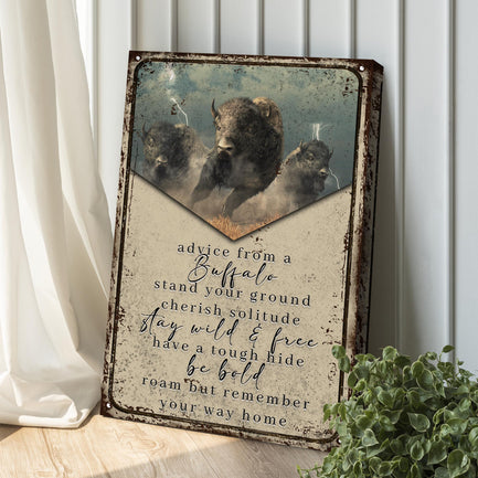 Advice From A Buffalo Sign - Image by Tailored Canvases