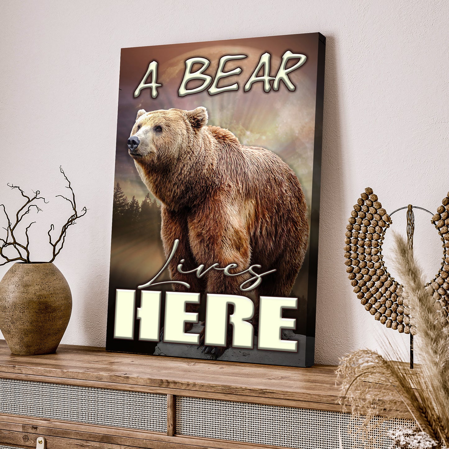A Bear Lives Here Sign  - Image by Tailored Canvases