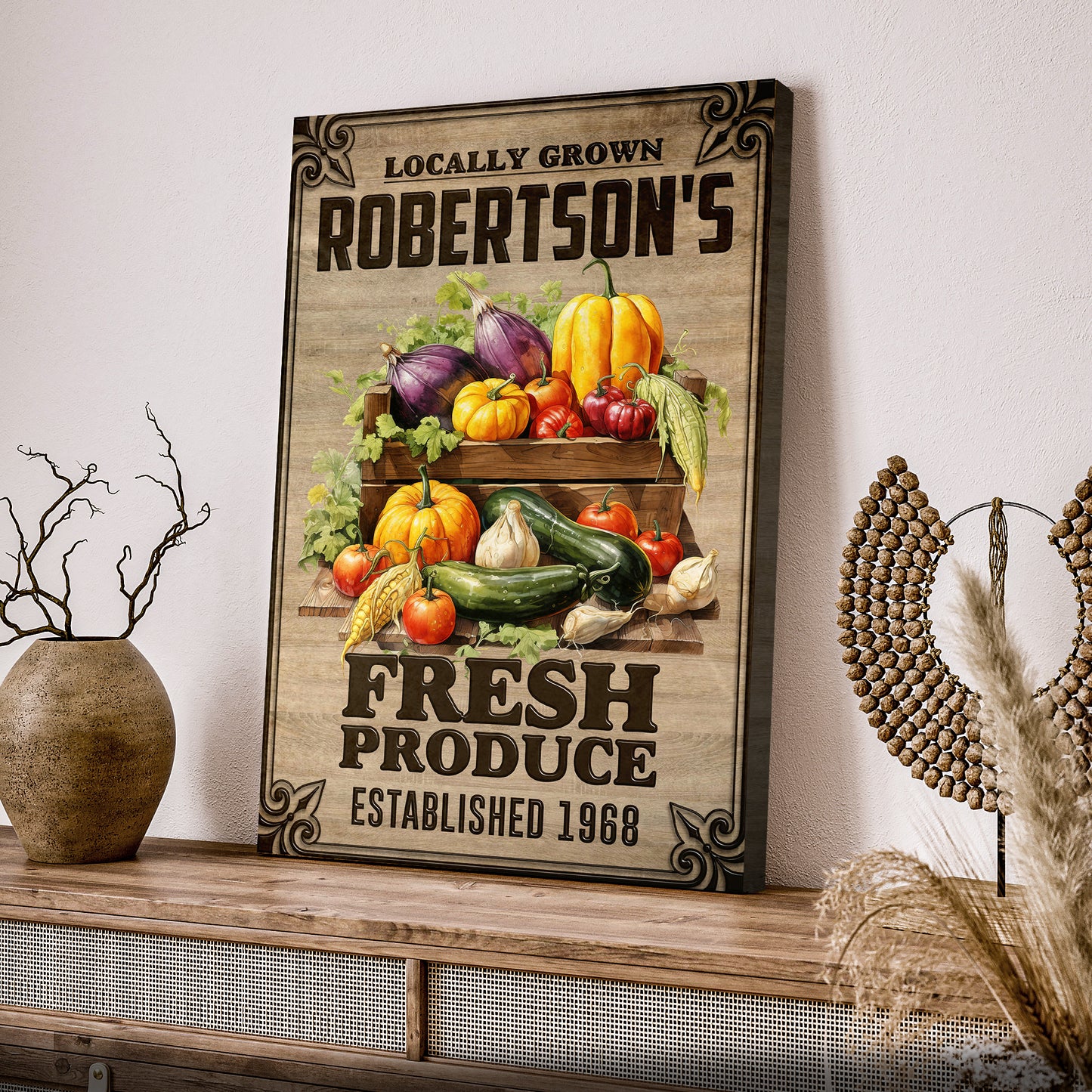 Locally Grown Fresh Produce Sign II  - Image by Tailored Canvases
