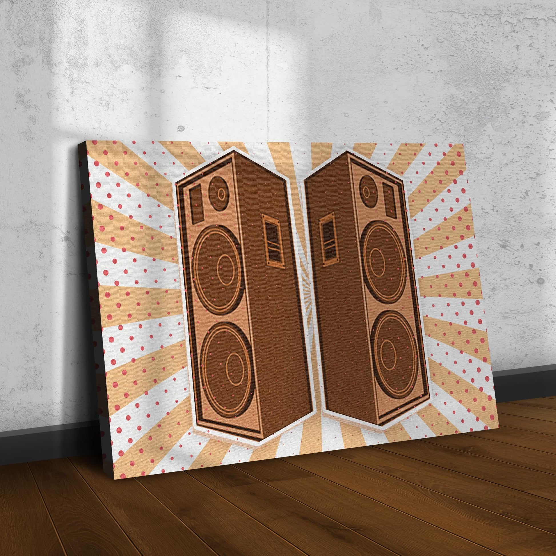 Music Equipment Speakers Retro Canvas Wall Art   - Image by Tailored Canvases