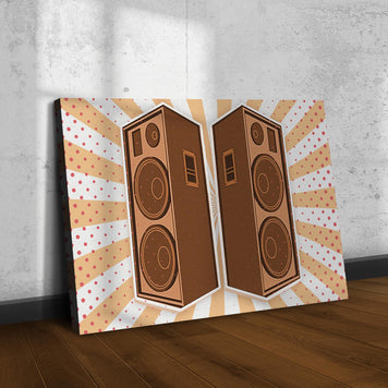 Music Equipment Speakers Retro Canvas Wall Art