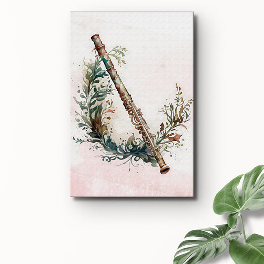 Flute Watercolor Canvas Wall Art - Image by Tailored Canvases