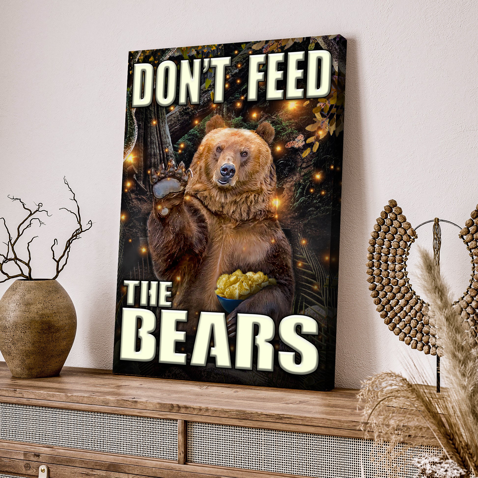 Don't Feed The Bears Sign  - Image by Tailored Canvases
