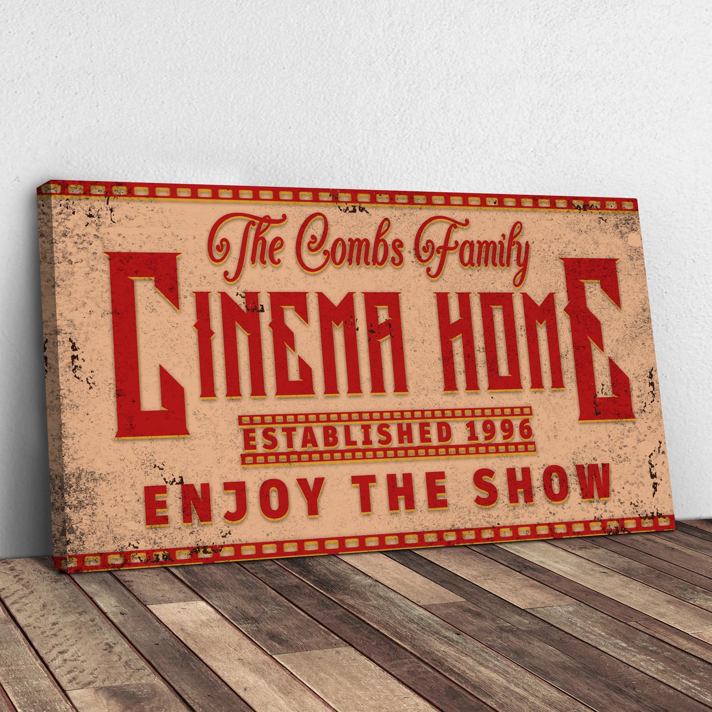 Enjoy The Show Family Cinema Home Sign  - Image by Tailored Canvases