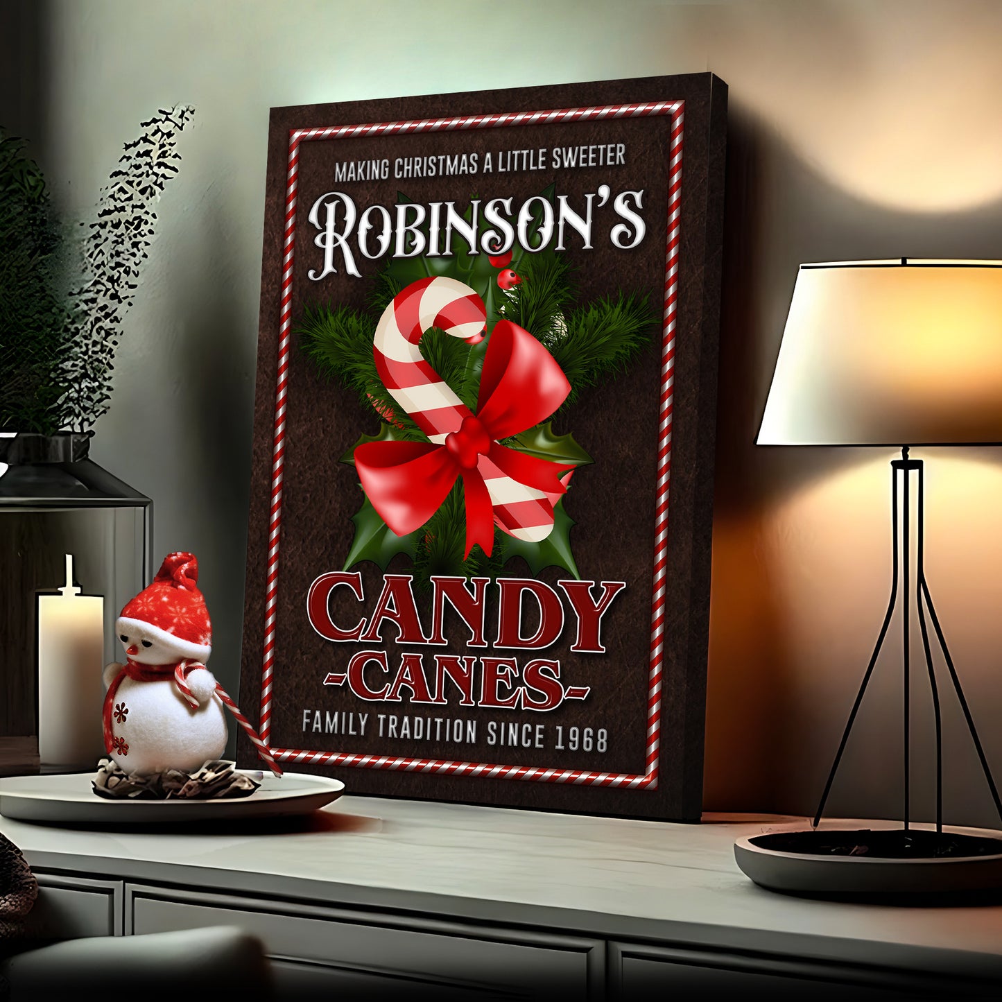 Family Tradition Candy Canes Sign  - Image by Tailored Canvases