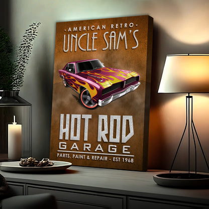 American Retro Garage Hot Rod Sign  - Image by Tailored Canvases