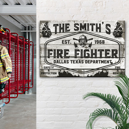 Fire & Rescue Fire Fighter Sign - Image by Tailored Canvases