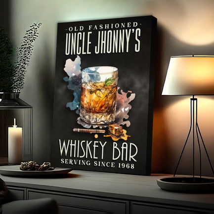 Old Fashioned Whiskey Bar Sign  - Image by Tailored Canvases