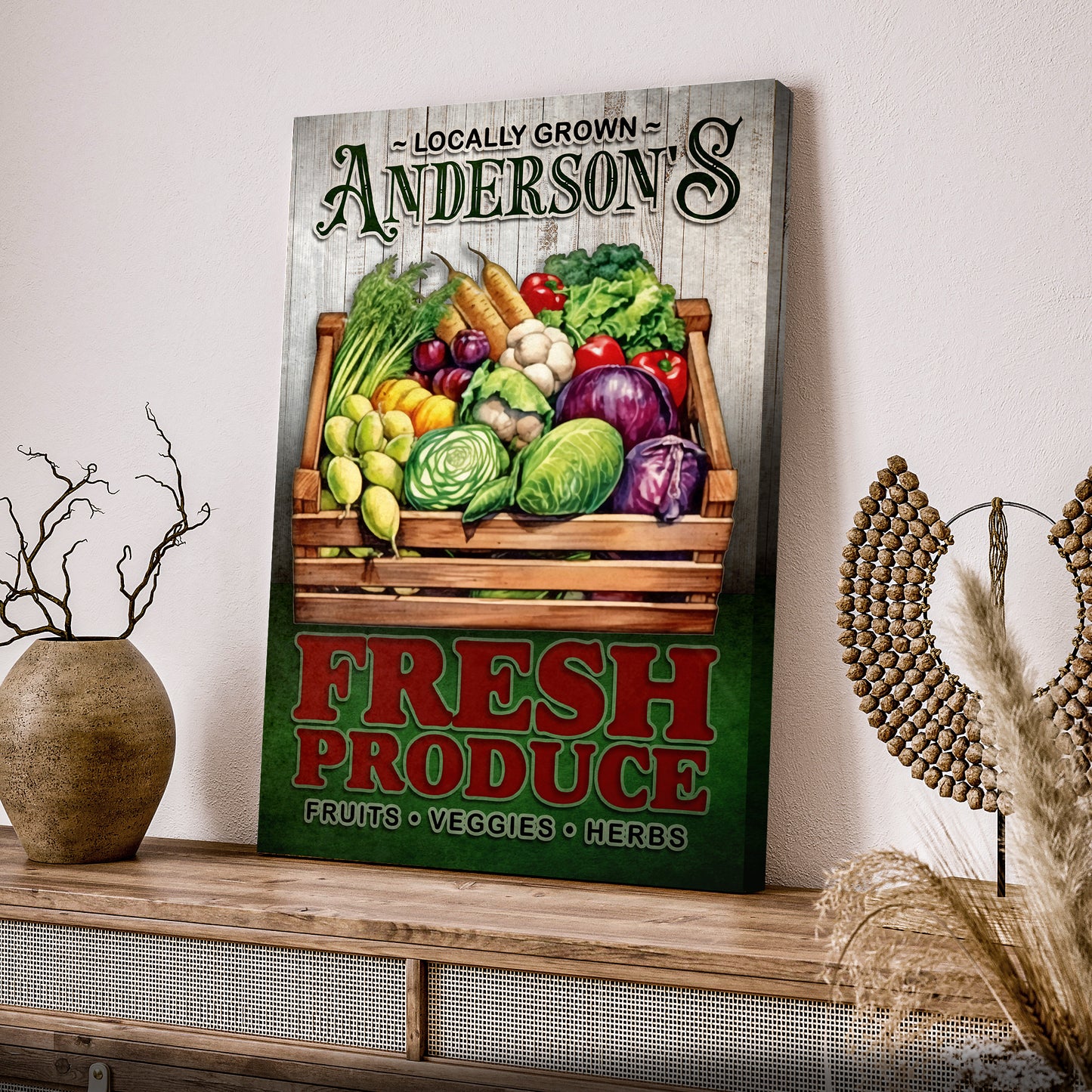 Locally Grown Fresh Produce Sign  - Image by Tailored Canvases