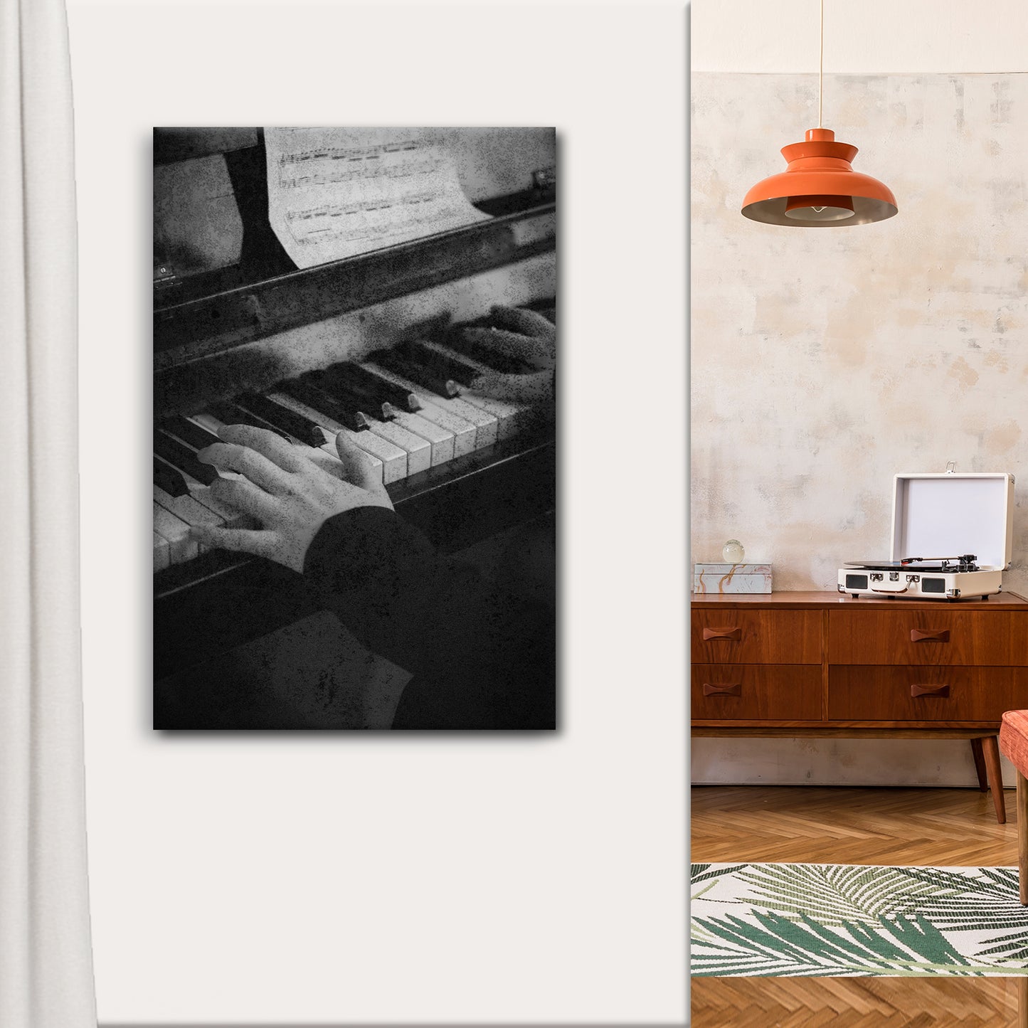 Piano Grunge Canvas Wall Art Style 1 - Image by Tailored Canvases