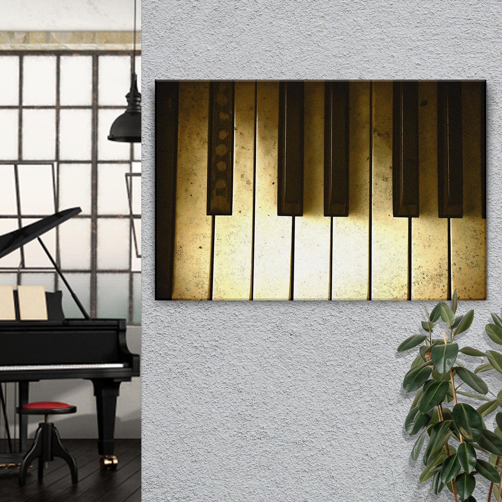 Keyboard Grunge Canvas Wall Art Style 1 - Image by Tailored Canvases