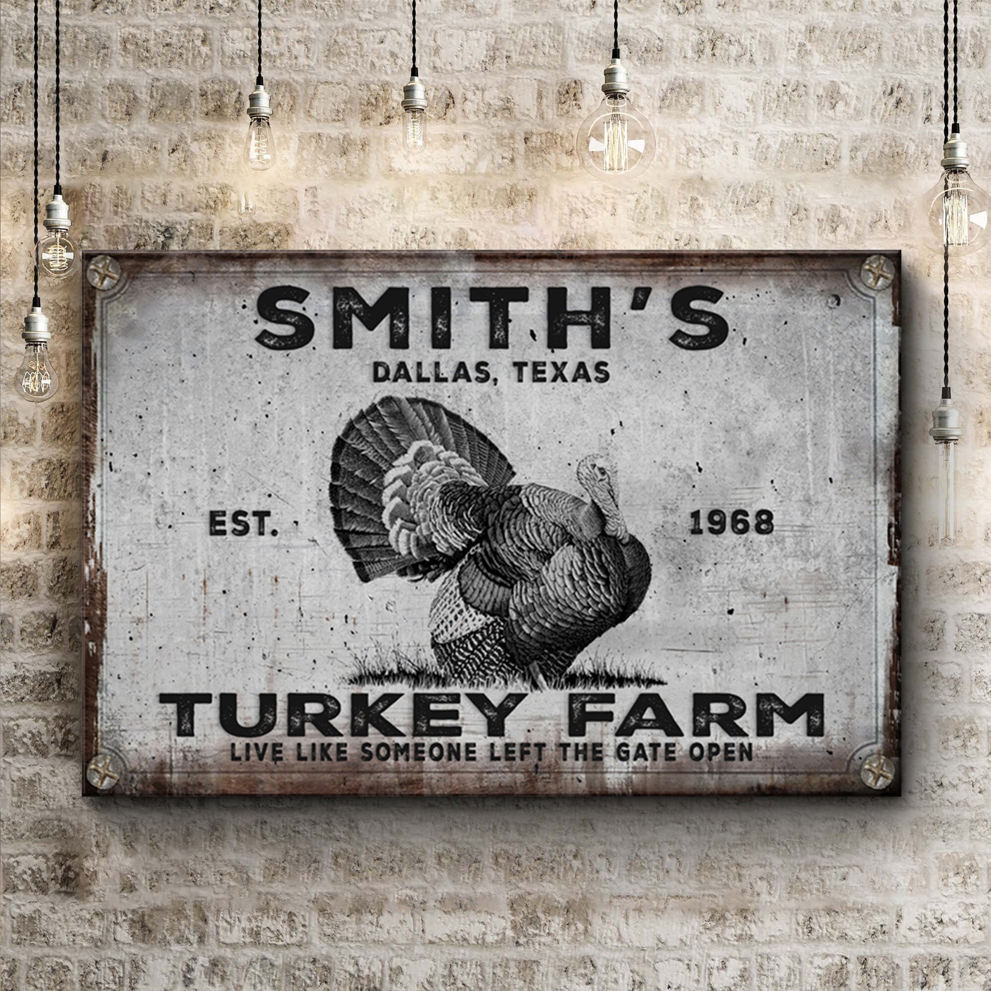 Turkey Farm Sign Style 1 - Image by Tailored Canvases