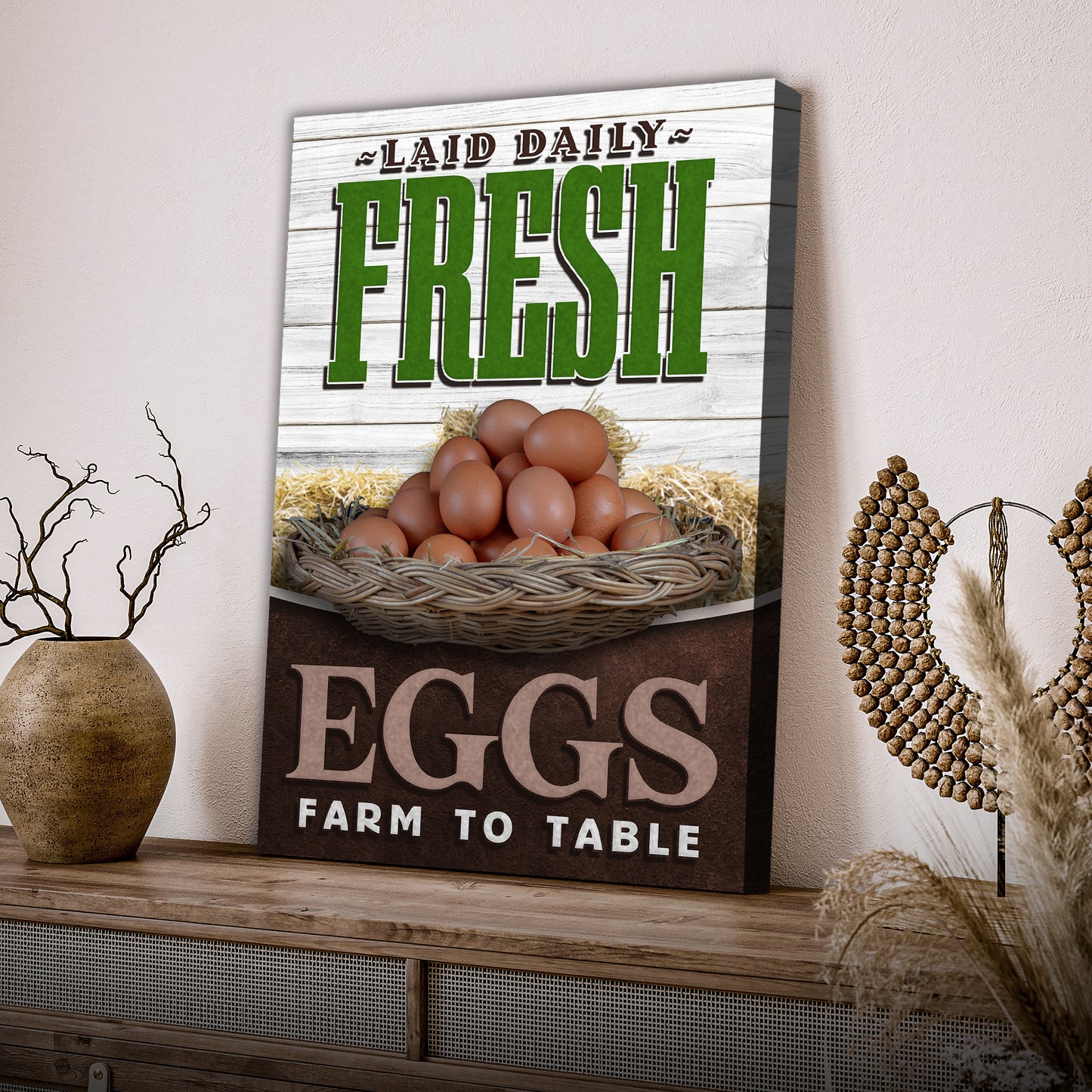 Farm To Table Farm Fresh Eggs Sign  - Image by Tailored Canvases