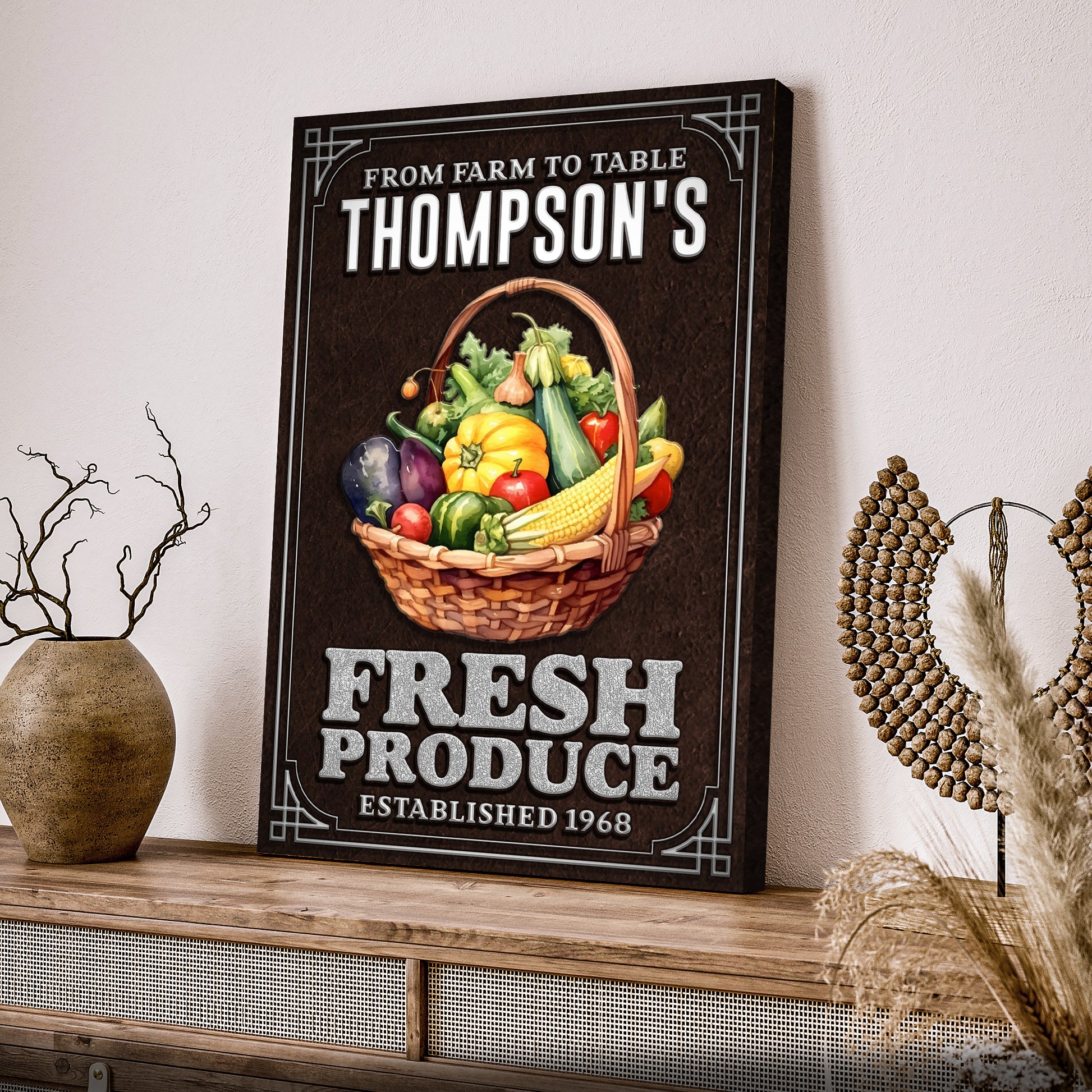 From Farm To Table Fresh Produce Sign  - Image by Tailored Canvases