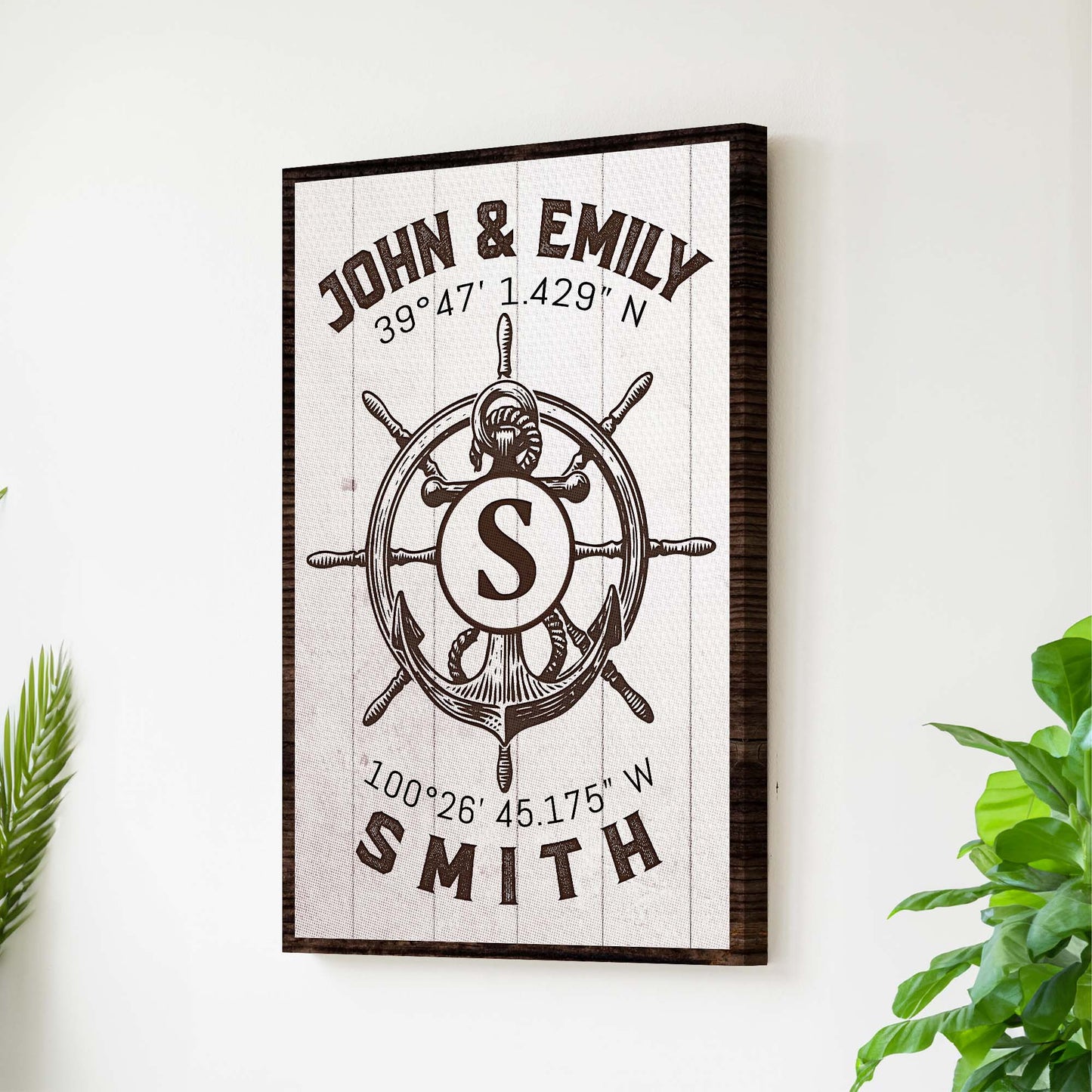 Family Ship Helm Name Coordinates Sign  - Image by Tailored Canvases