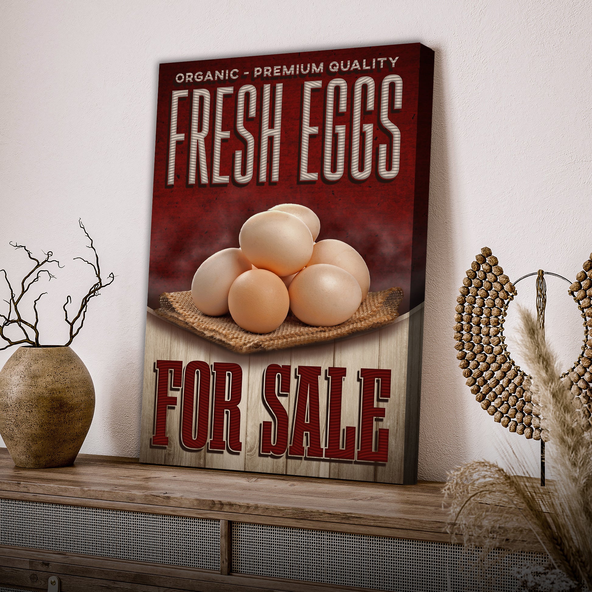 For Sale Organic Farm Fresh Eggs Sign  - Image by Tailored Canvases
