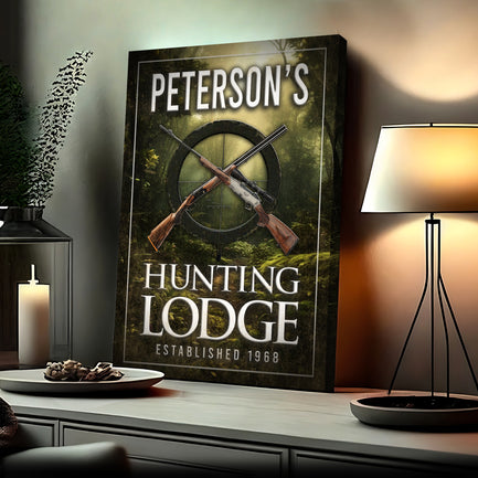 Family Hunting Lodge Sign  - Image by Tailored Canvases