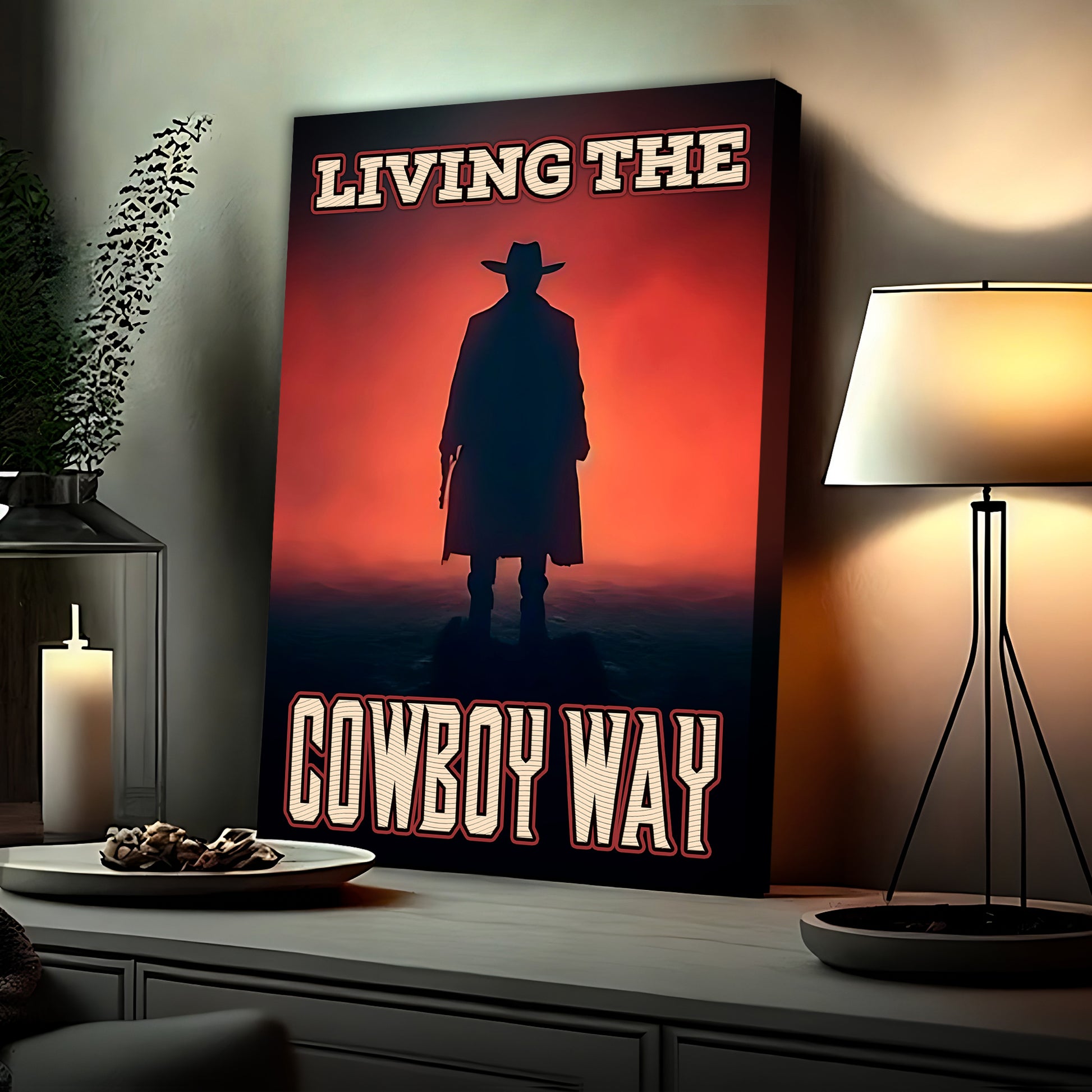 Living The Cowboy Way Sign  - Image by Tailored Canvases