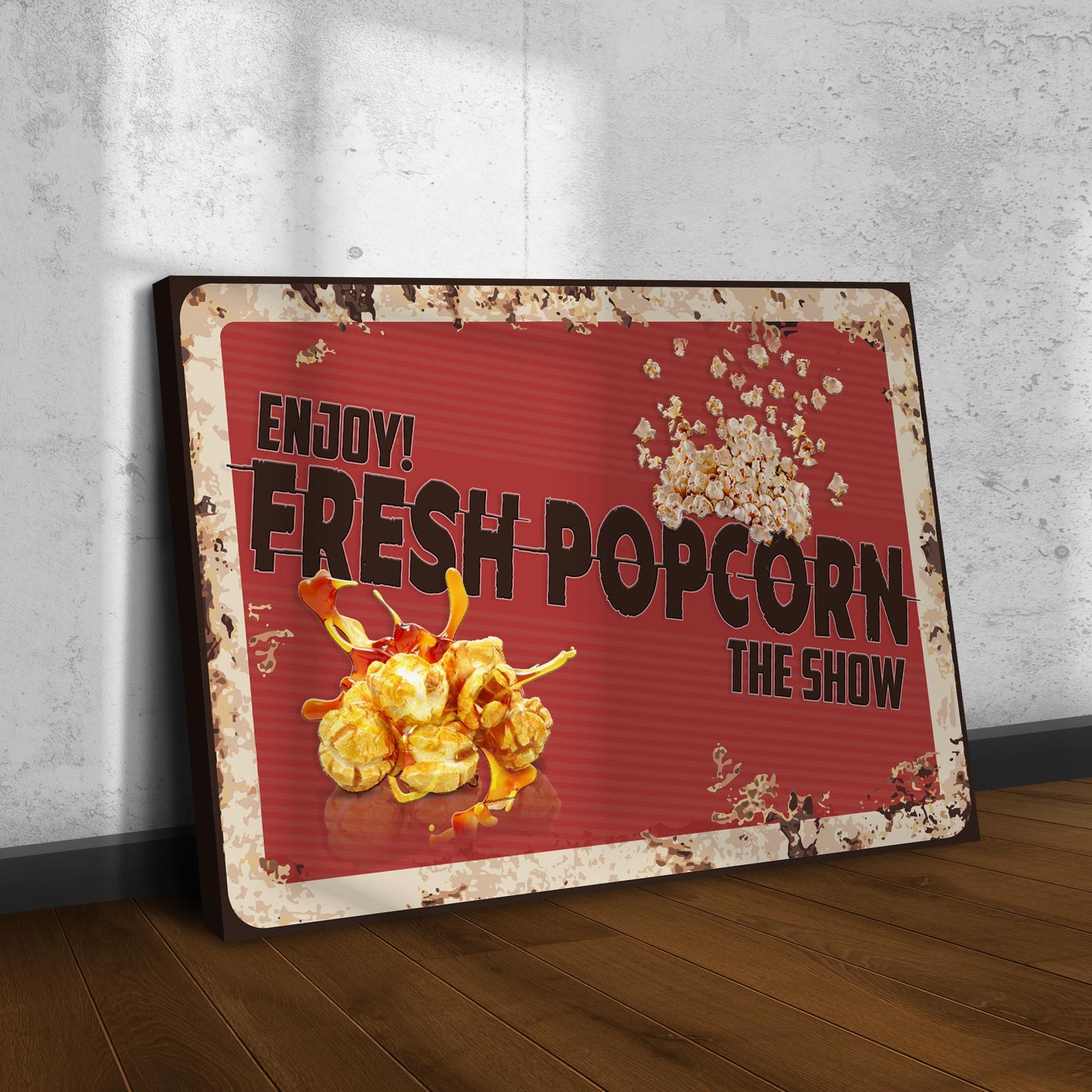 Fresh Popcorn Enjoy The Show Sign - Imaged by Tailored Canvases