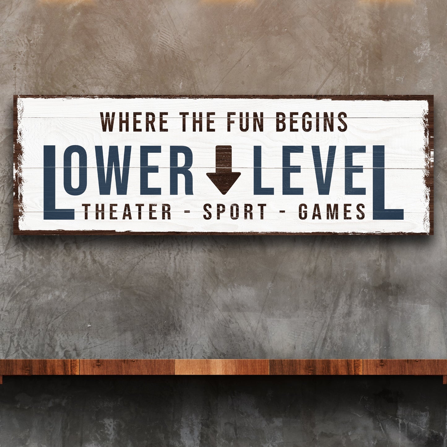 Lower Level Sign: Custom Bar Signs for Home Bar – Ideal for Personalized Basement Bar Sign