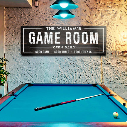 Game Room Dark Wood Sign - Image by Tailored Canvases