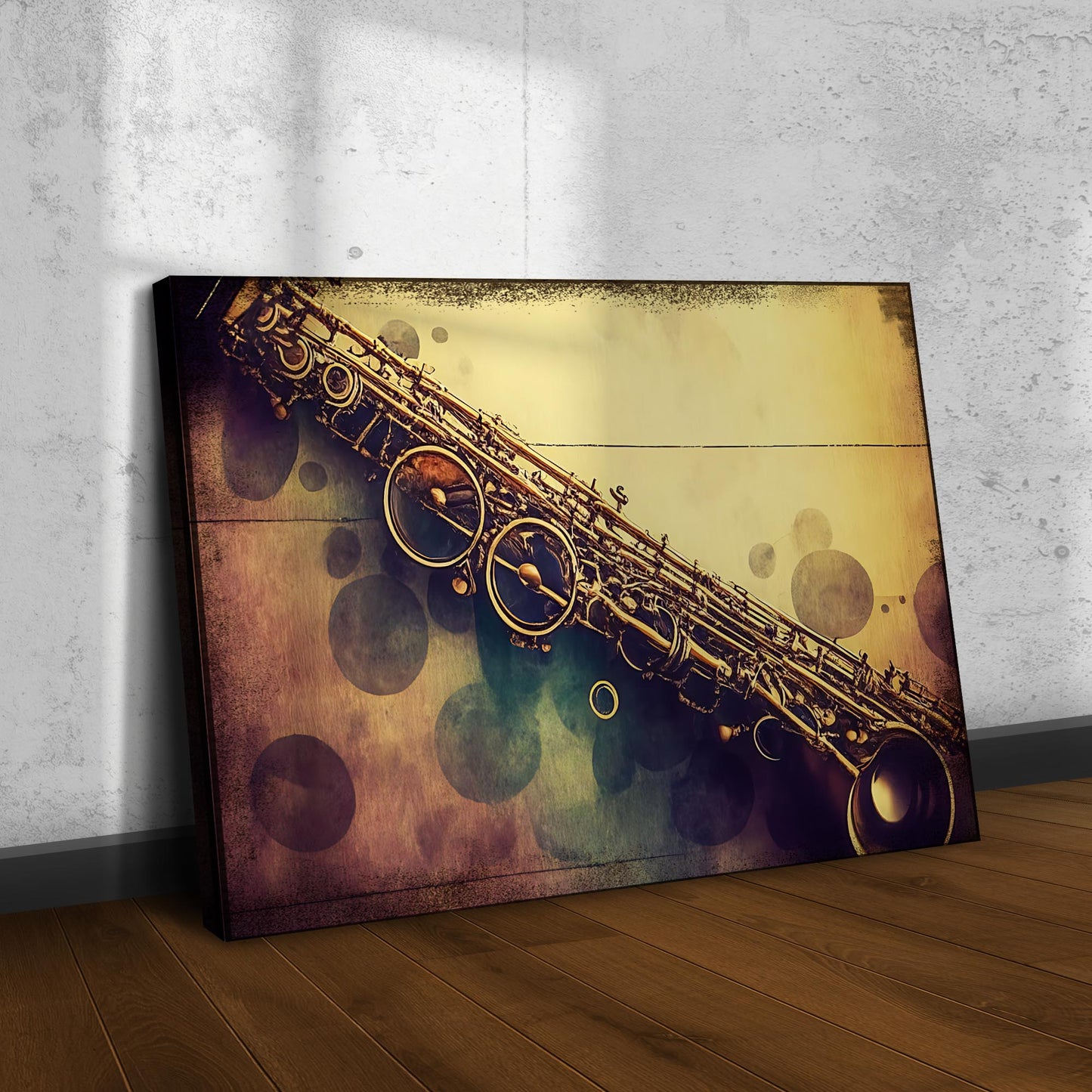 Clarinet Retro Canvas Wall Art  - Image by Tailored Canvases