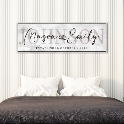 Last Name Wedding Gift Sign Style 1 - Image by Tailored Canvases