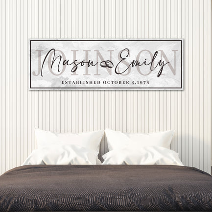 Last Name Wedding Gift Sign - Image by Tailored Canvases