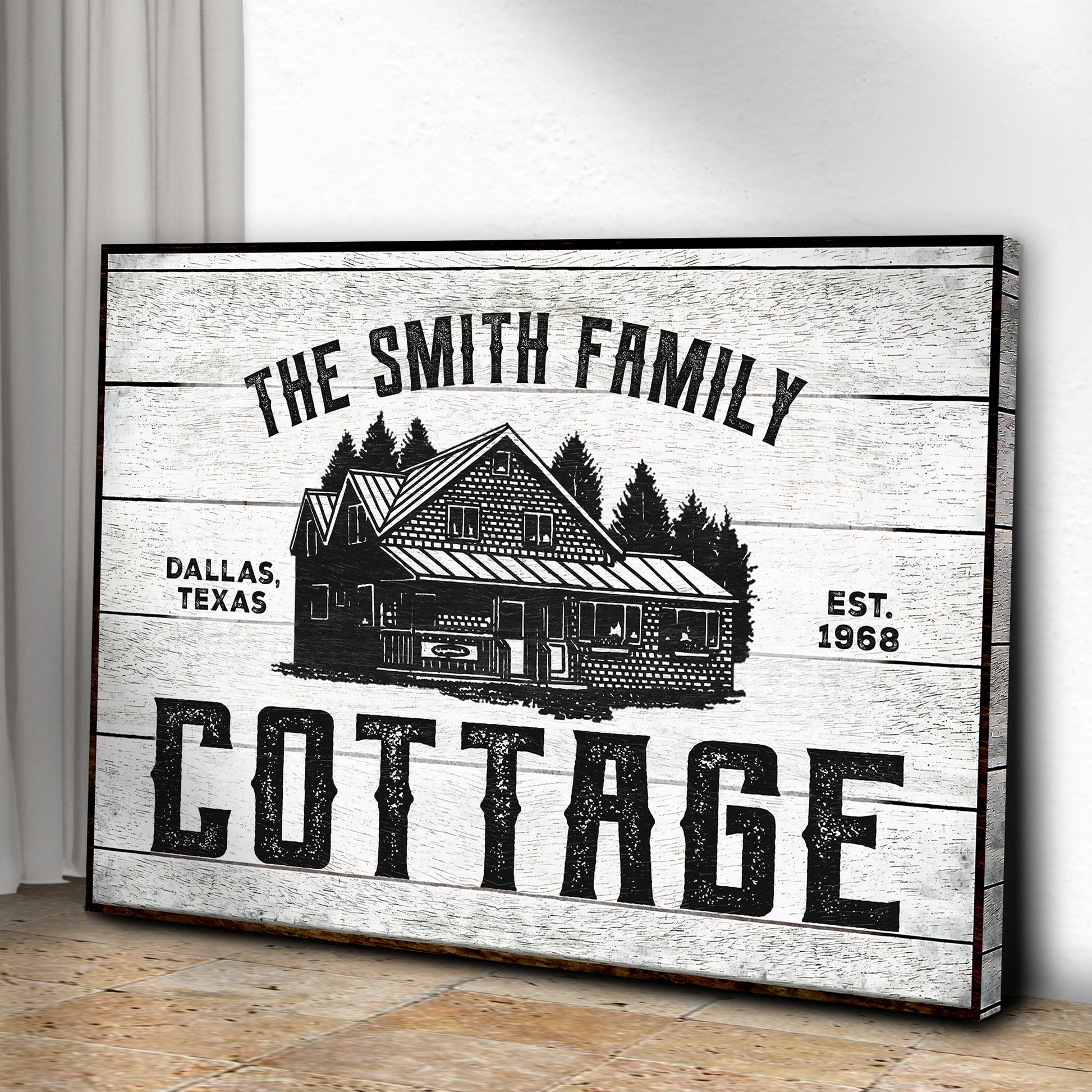 Family Cottage Wood Sign - Image by Tailored Canvases