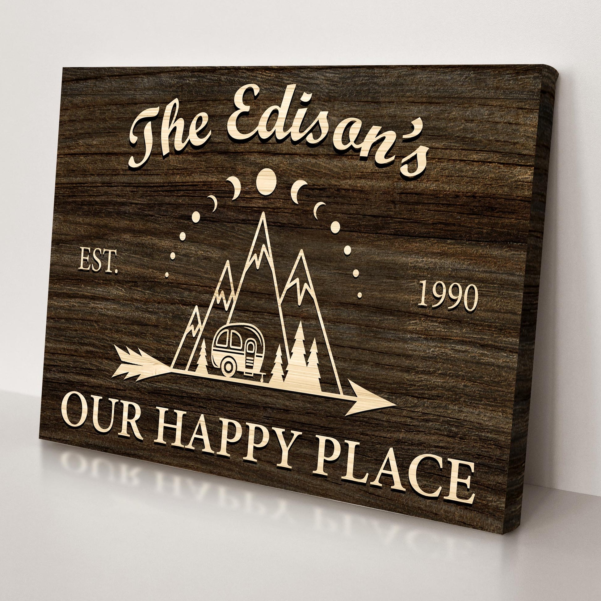 Our Happy Place Trailer Sign - Image by Tailored Canvases