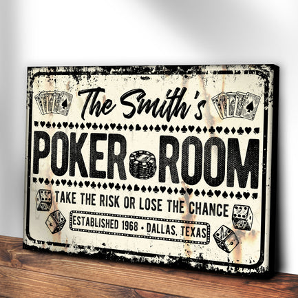 Take The Risk Poker Room Sign - Image by Tailored Canvases