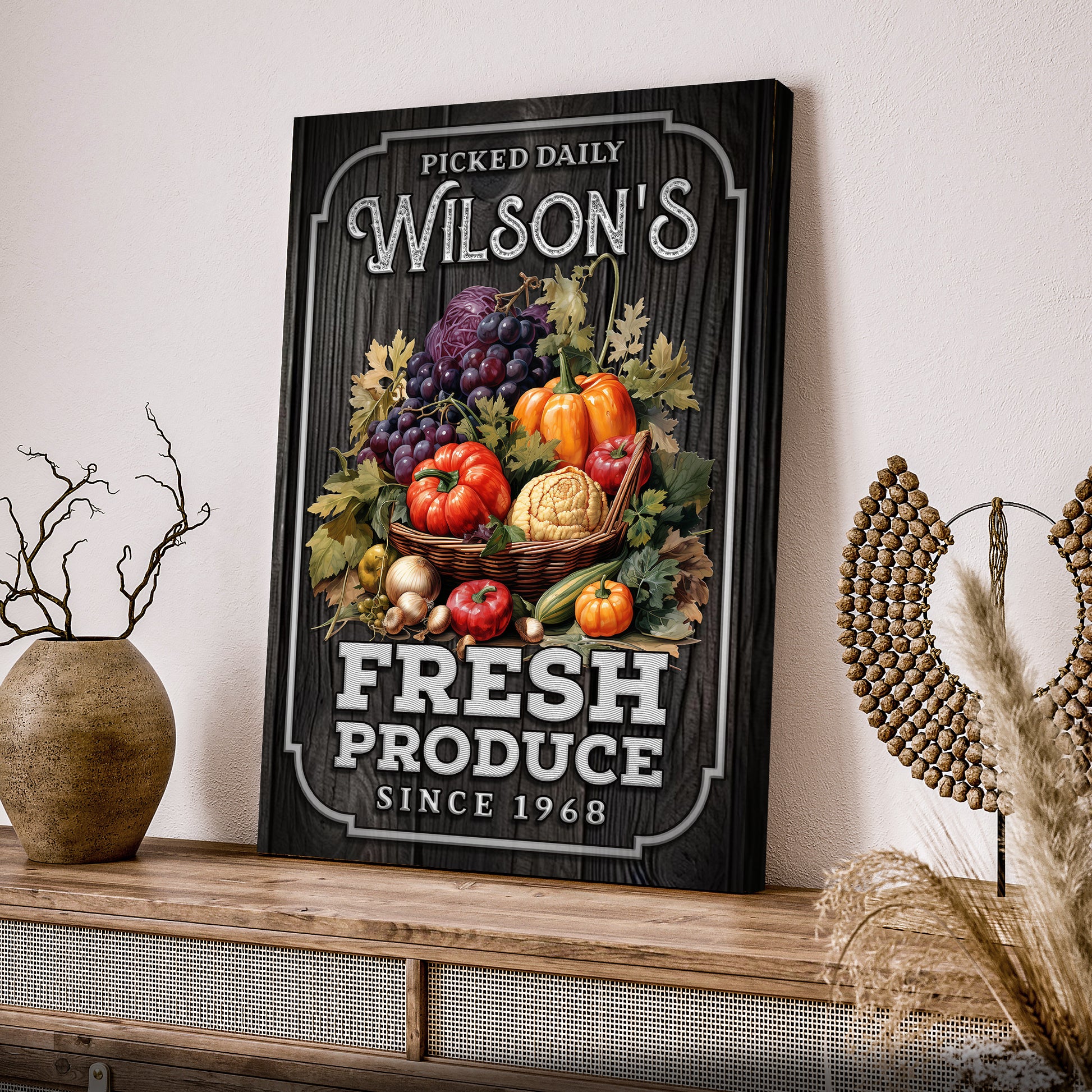 Picked Daily Fresh Produce Sign  - Image by Tailored Canvases